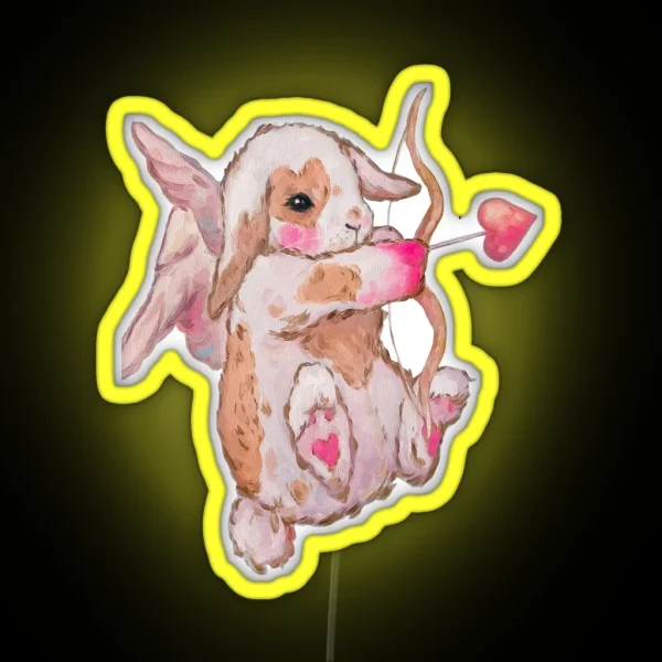 Cute Flirty Bunny RGB Neon Sign