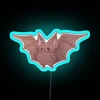 Vibrant colorful adorable bat friend decorative neon light wall art