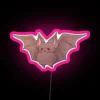 Whimsical Fuzzy Friendly Bat Companion RGB Neon Sign Illumination Artwork