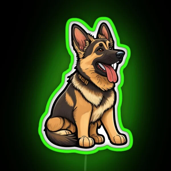 Cute German Shepard Dog RGB Neon Sign