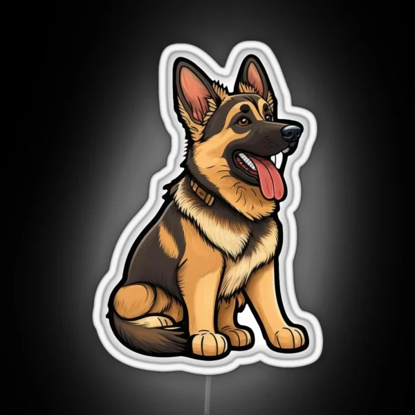 Cute German Shepard Dog RGB Neon Sign