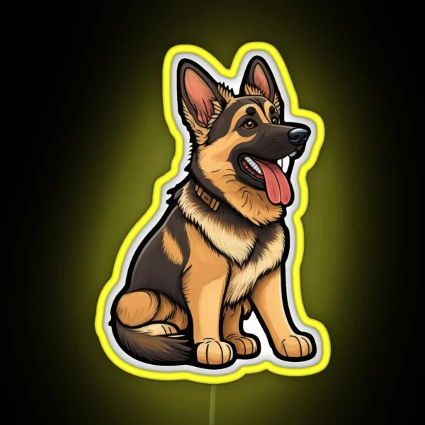 Cute German Shepard Dog RGB Neon Sign