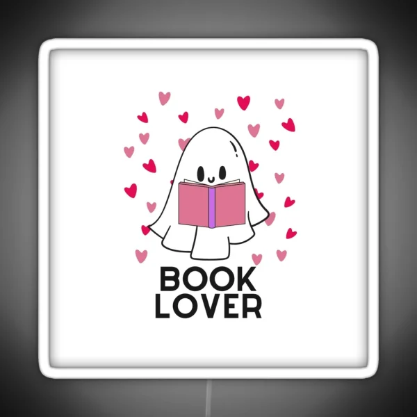 Cute Ghost Book Lover RGB Neon Sign