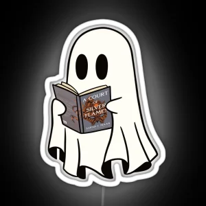 Cute Ghost Reading Acosf Book Spooky Book Club Kindle Lovers Gift Ideas RGB Neon Sign