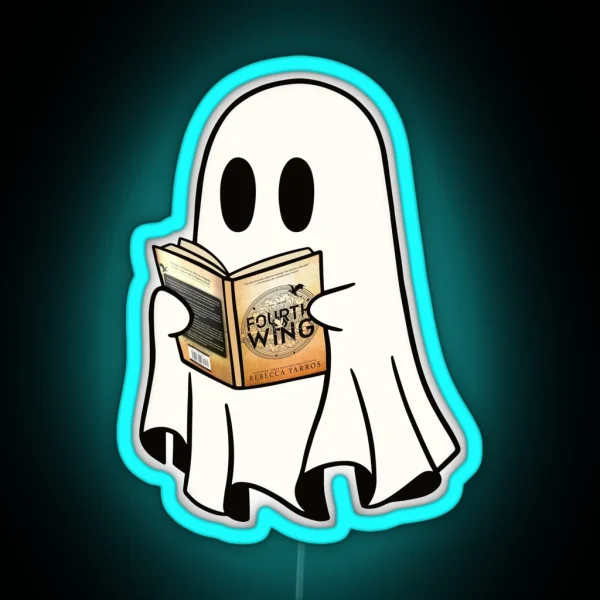 Cute Ghost Reading Book Spooky Book Club Kindle Lovers RGB Neon Sign