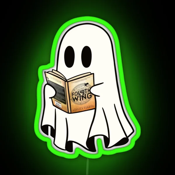Cute Ghost Reading Book Spooky Book Club Kindle Lovers RGB Neon Sign