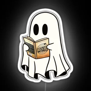 Cute Ghost Reading Book Spooky Book Club Kindle Lovers Gift Ideas RGB Neon Sign