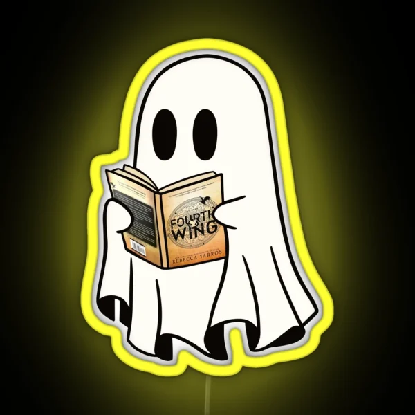 Cute Ghost Reading Book Spooky Book Club Kindle Lovers RGB Neon Sign