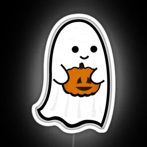 Cute Ghost S Jack O Lantern RGB Neon Sign