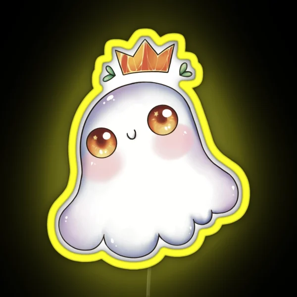 Cute Ghost With A Crown RGB Neon Sign
