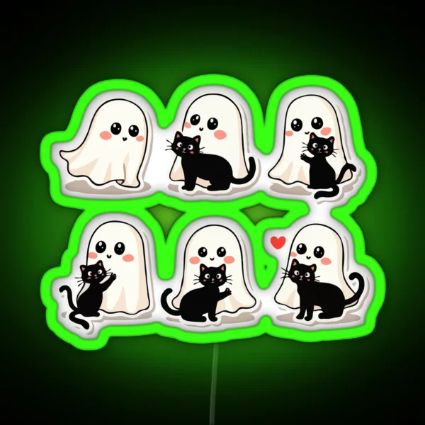 Cute Ghostly Friends RGB Neon Sign
