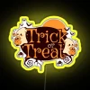 Neon Halloween decorative sign featuring cute ghosts in RGB colors
