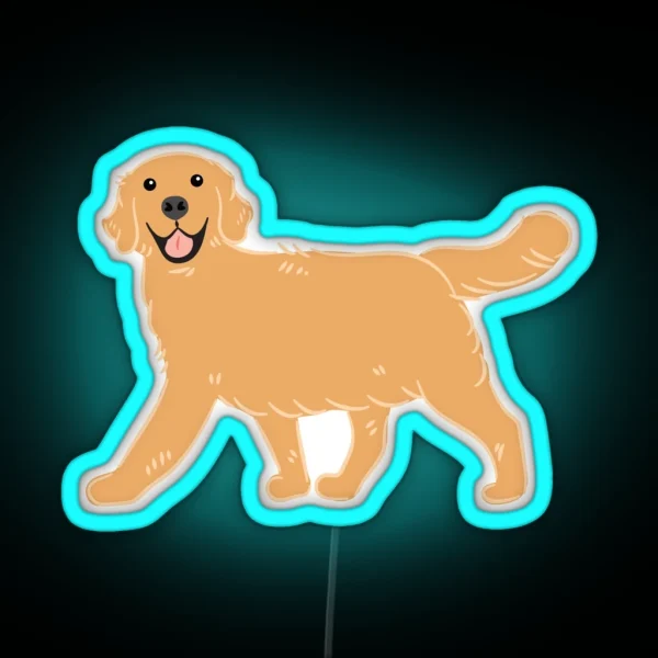 Cute Golden Retriever RGB Neon Sign