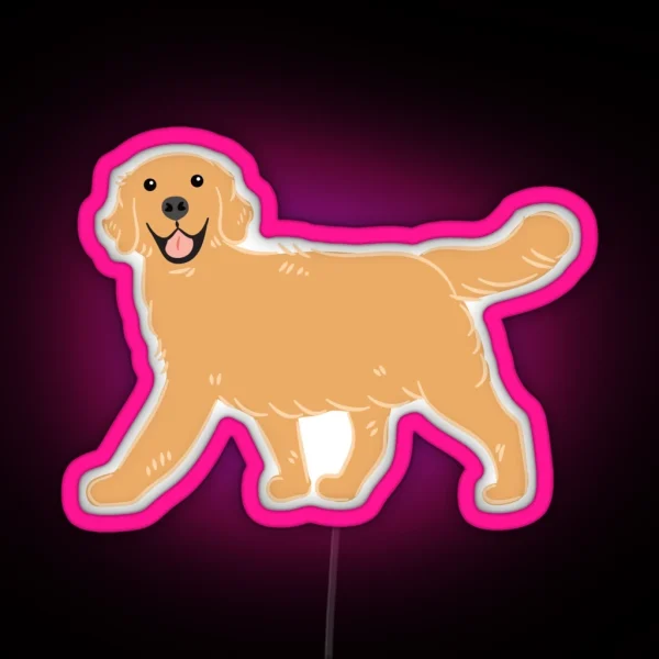 Cute Golden Retriever RGB Neon Sign