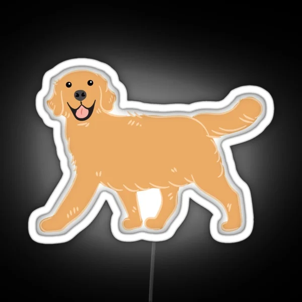 Cute Golden Retriever RGB Neon Sign