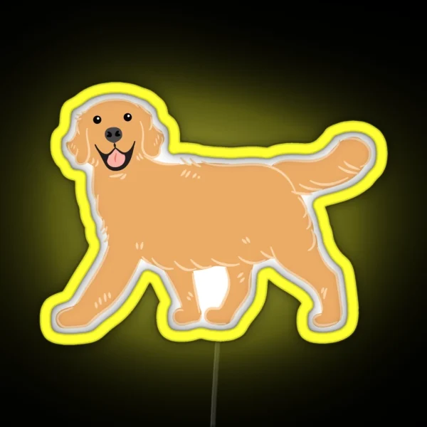 Cute Golden Retriever RGB Neon Sign