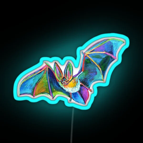 Cute HALLOWEEN FLYING BAT Led RGB Neon Sign