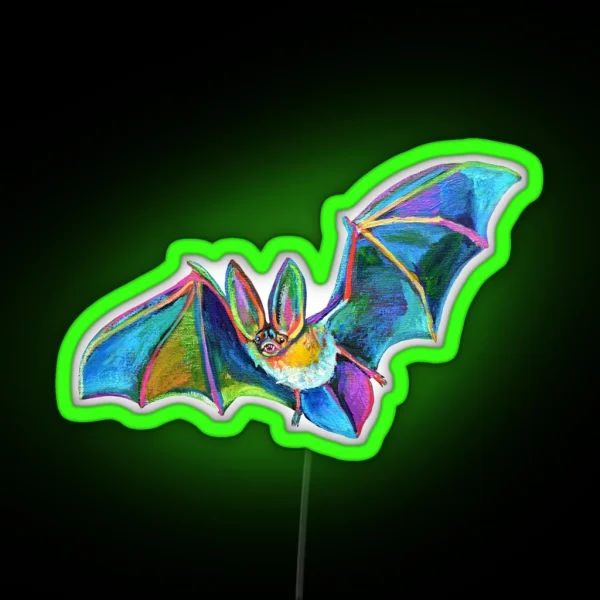 Cute HALLOWEEN FLYING BAT Led RGB Neon Sign
