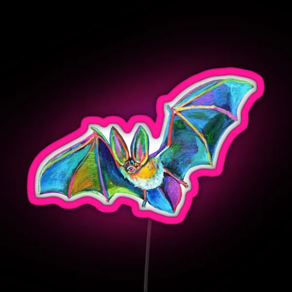 Cute HALLOWEEN FLYING BAT Led RGB Neon Sign