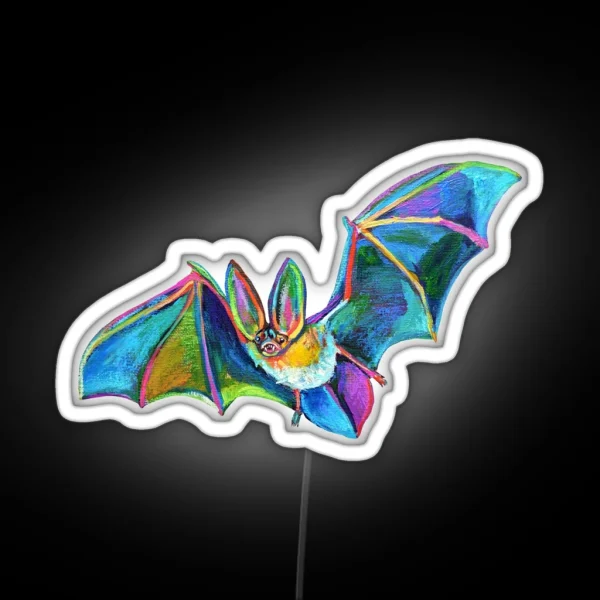 Cute HALLOWEEN FLYING BAT Led RGB Neon Sign