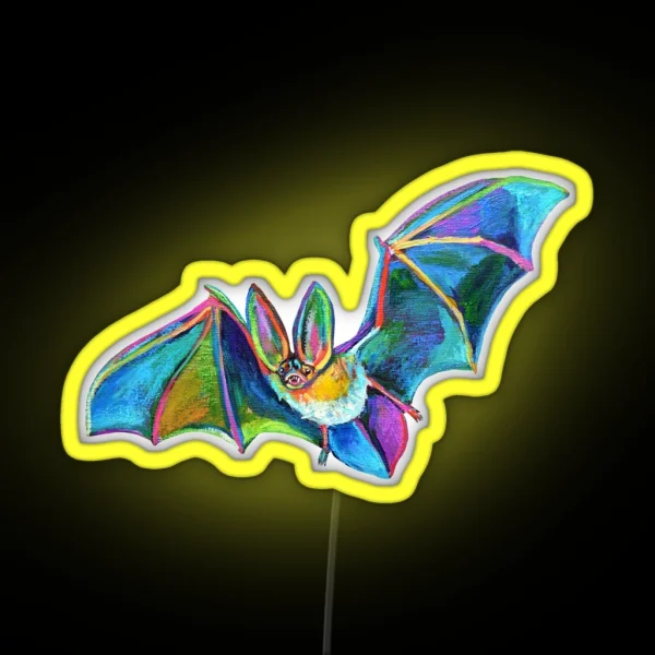 Cute HALLOWEEN FLYING BAT Led RGB Neon Sign