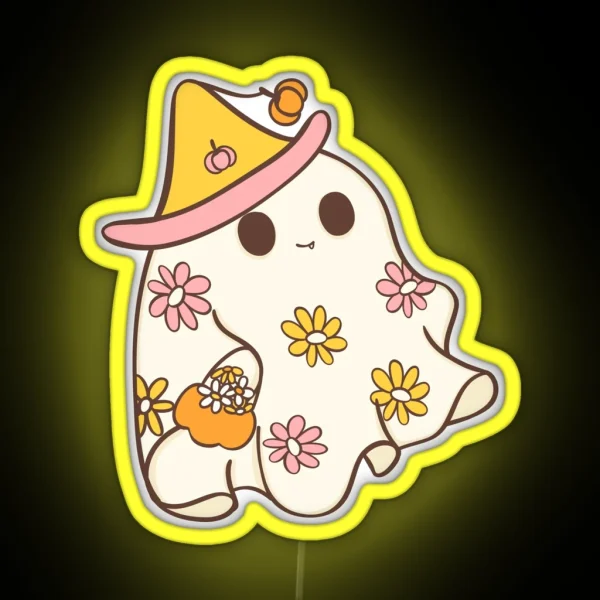 Cute Halloween Retro Ghost RGB Neon Sign