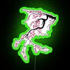 Japanese-inspired cherry blossom tree design in vibrant RGB neon colors