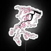 Vibrant Neon Cherry Blossom Tree Graphic Print Design on Tee