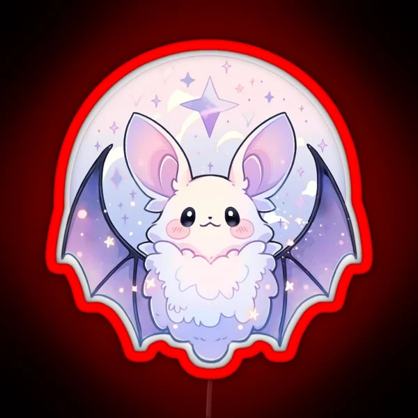 Cute Kawaii Pastel Magical Bat RGB Neon Sign