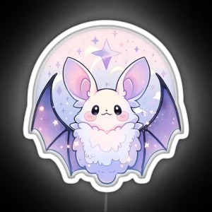 Cute Kawaii Pastel Magical Bat RGB Neon Sign