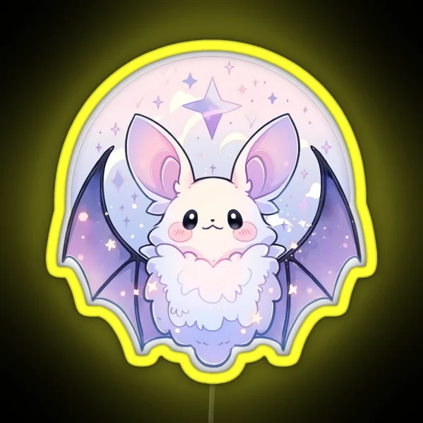 Cute Kawaii Pastel Magical Bat RGB Neon Sign