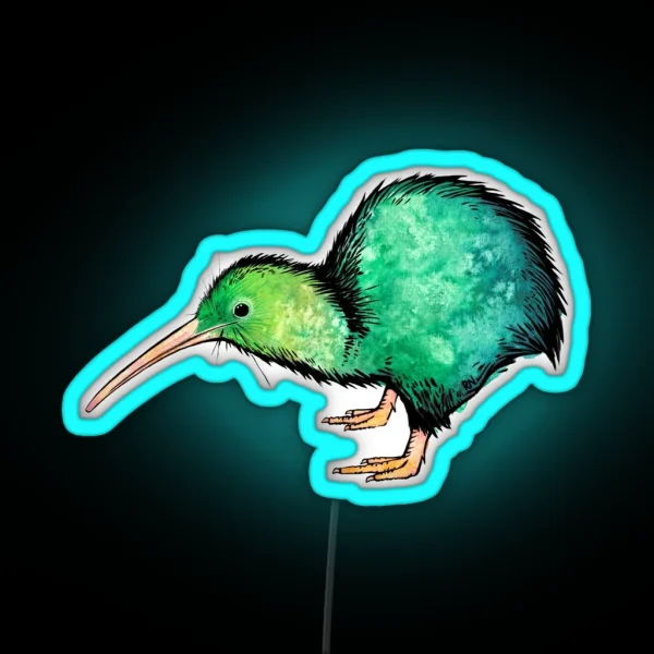 Cute Kiwi Watercolour Art RGB Neon Sign
