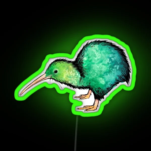 Cute Kiwi Watercolour Art RGB Neon Sign