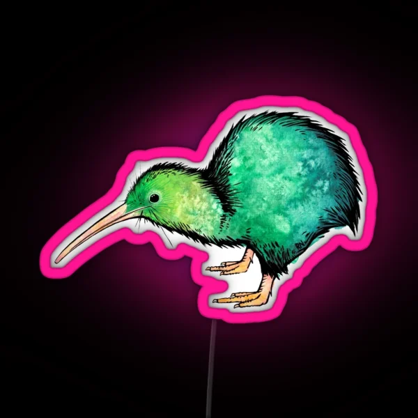 Cute Kiwi Watercolour Art RGB Neon Sign