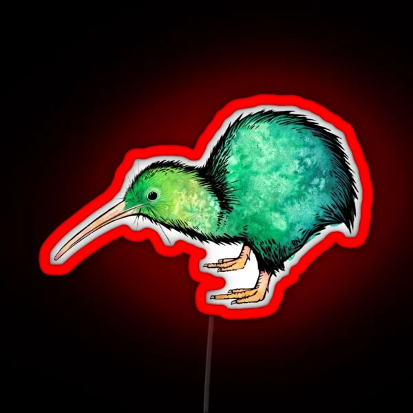 Cute Kiwi Watercolour Art RGB Neon Sign