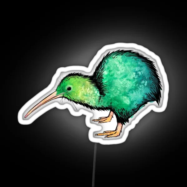 Cute Kiwi Watercolour Art RGB Neon Sign