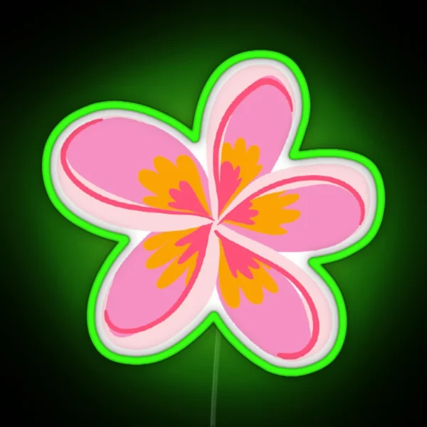 Cute Lil Pink Frangipani RGB Neon Sign