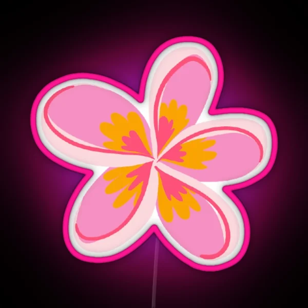 Cute Lil Pink Frangipani RGB Neon Sign