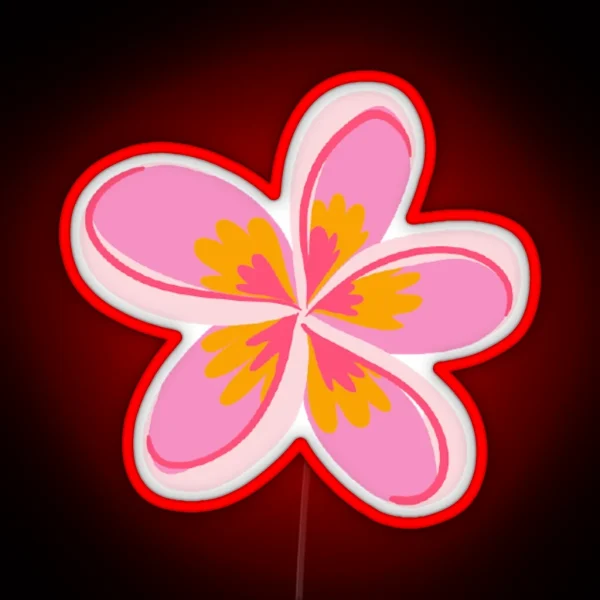 Cute Lil Pink Frangipani RGB Neon Sign