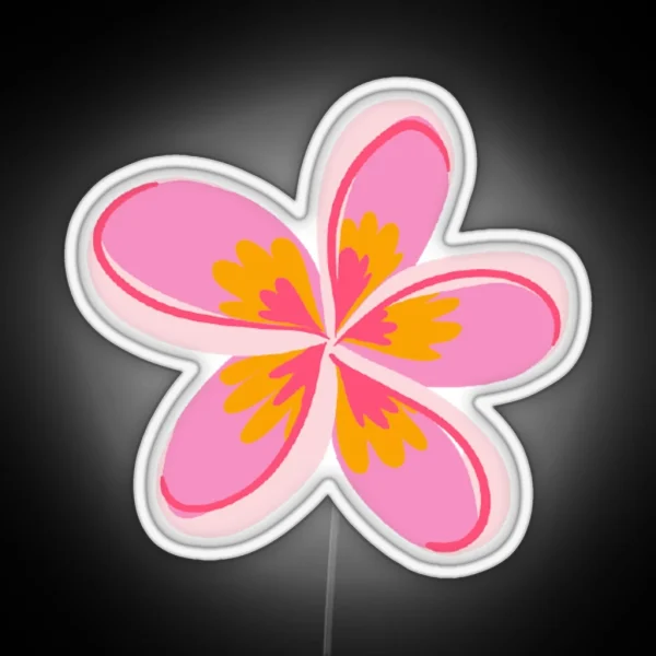 Cute Lil Pink Frangipani RGB Neon Sign