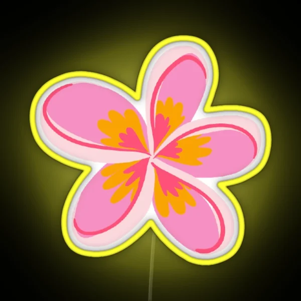 Cute Lil Pink Frangipani RGB Neon Sign