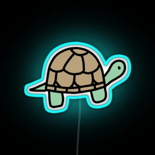 Cute Mini Tiny Colorful Turtle RGB Neon Sign