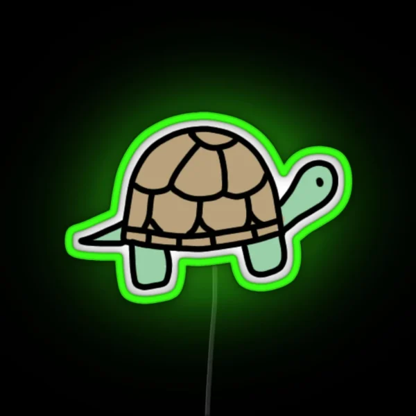 Cute Mini Tiny Colorful Turtle RGB Neon Sign