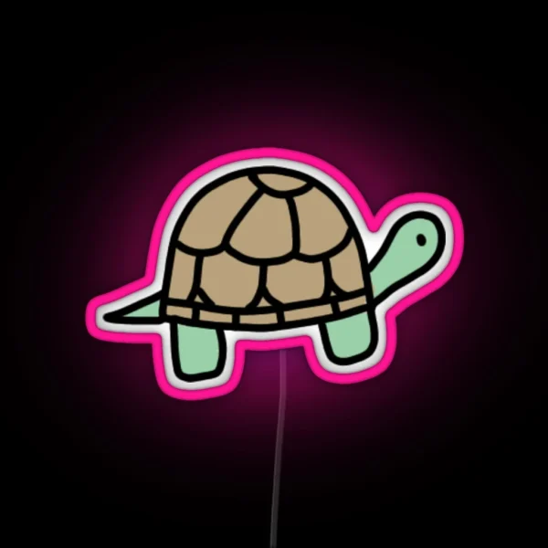 Cute Mini Tiny Colorful Turtle RGB Neon Sign