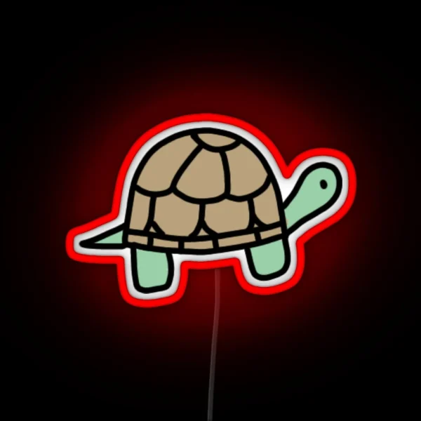 Cute Mini Tiny Colorful Turtle RGB Neon Sign