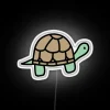 Miniature colorful turtle LED sign with vibrant RGB neon glow
