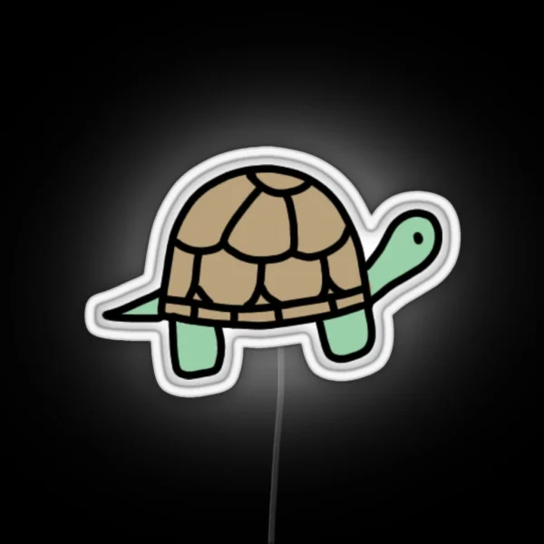 Cute Mini Tiny Colorful Turtle RGB Neon Sign