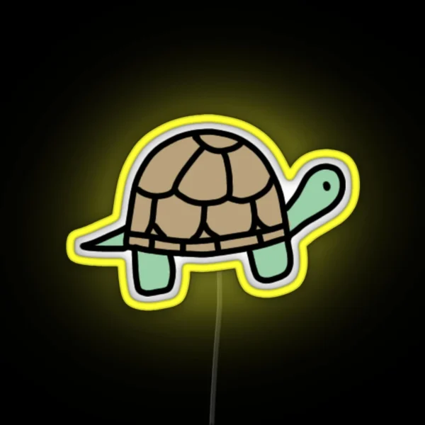 Cute Mini Tiny Colorful Turtle RGB Neon Sign