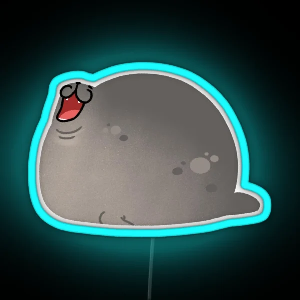 Cute Mochi Seal Happy Mochi Seal RGB Neon Sign