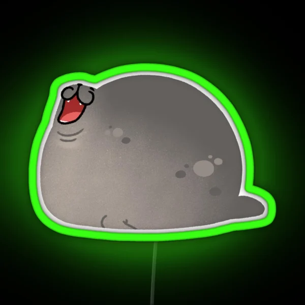 Cute Mochi Seal Happy Mochi Seal RGB Neon Sign